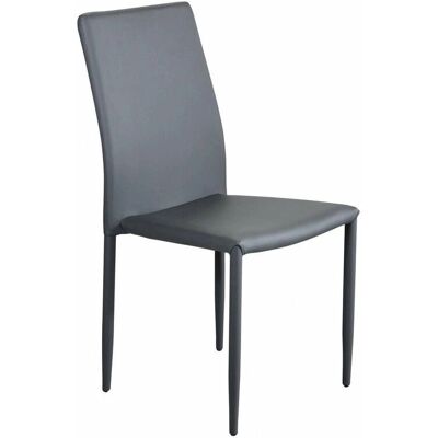 HOMENESS - Stapelbare Indoor-Stuhl mit Stahlrahmen - Light Skin - Dunkelgrau - Möbel HOMENESS - Stapelbare Indoor-Stuhl mit Stahlrahmen - Light Skin - Dunkelgrau - Möbel