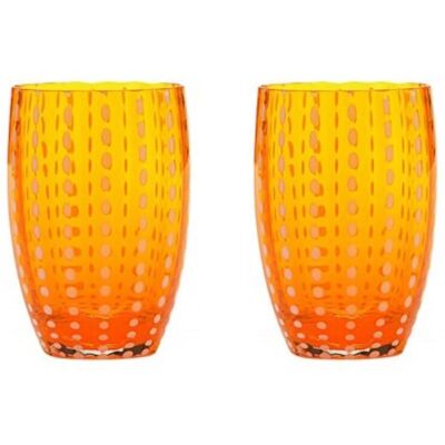 Zafferano Perle Orangen-Glas Set von 2 - Trinkglas-Set Zafferano Perle Orangen-Glas Set von 2 - Trinkglas-Set