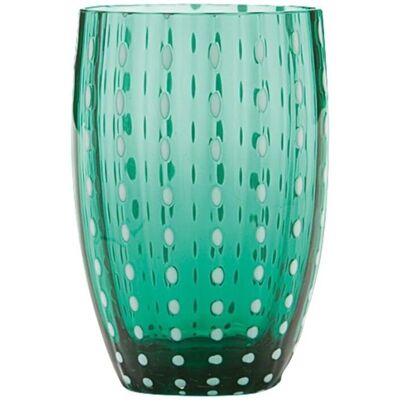 Set di 6 bicchieri in vetro verde Perle - Posate Set di 6 bicchieri in vetro verde Perle - Posate