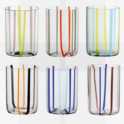 Set di 6 Bicchieri Tirache Multicolore - Articoli da tavola Set di 6 Bicchieri Tirache Multicolore - Articoli da tavola
