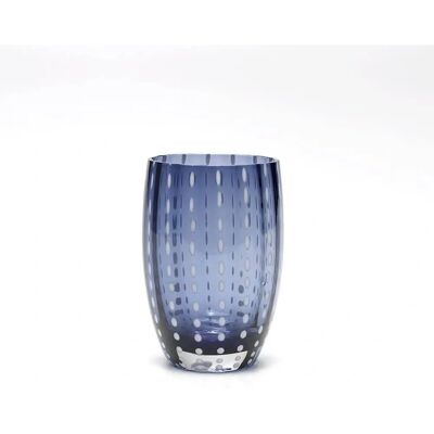 Bicchiere Murano Zafferano Perle Blu Grigio - Tumbler Bicchiere Murano Zafferano Perle Blu Grigio - Tumbler
