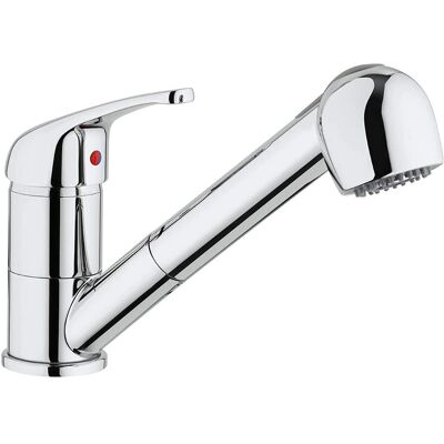 Paini France - Miscelatore Cucina, Cromato, Leva Superiore, Bocca Bassa, Doccetta Estraibile - Rubinetto Cucina Paini France - Miscelatore Cucina, Cromato, Leva Superiore, Bocca Bassa, Doccetta Estraibile - Rubinetto Cucina