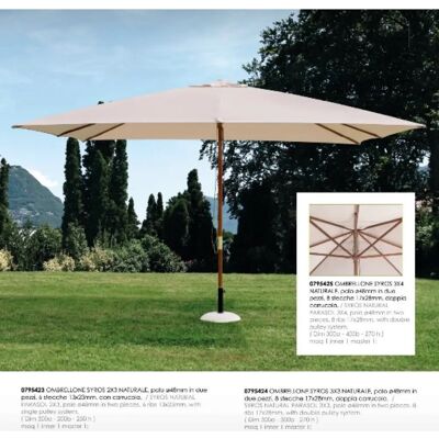 Ombrellone da Giardino Bizzotto Syros - Legno, 3x2m/Naturale Ombrellone da Giardino Bizzotto Syros - Legno, 3x2m/Naturale