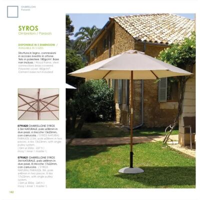 Ombrellone Bizzotto Syros - Naturale/Crema/Beige - 3x4 m Ombrellone Bizzotto Syros - Naturale/Crema/Beige - 3x4 m