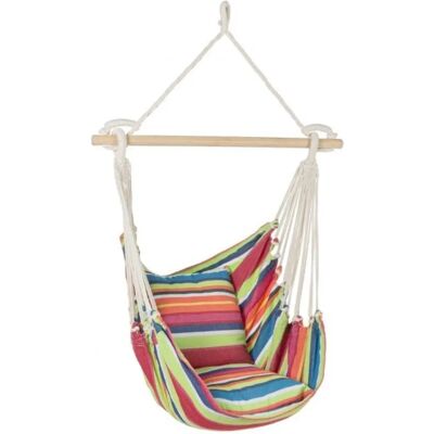 Amaca multicolore con struttura in legno - Esterno Amaca multicolore con struttura in legno - Esterno