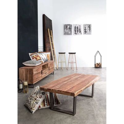 Meuble TV Vintage NESLY - 2 Portes, 1 Tiroir, 175x40x50cm - Publicité Meuble TV Vintage NESLY - 2 Portes, 1 Tiroir, 175x40x50cm - Publicité
