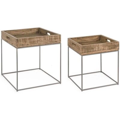 Bizzotto - Set di 2 Tavolini - Stile Industriale Bizzotto - Set di 2 Tavolini - Stile Industriale