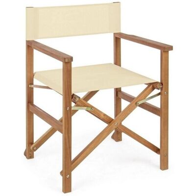 BIZZOTTO - Noemi - Acacia legno - Tessuto beige - Sedia regista BIZZOTTO - Noemi - Acacia legno - Tessuto beige - Sedia regista