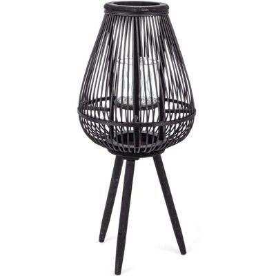 Bizzotto - 140944 - Nero - Bamboo - Ø34x78h - Lanterna Bizzotto - 140944 - Nero - Bamboo - Ø34x78h - Lanterna