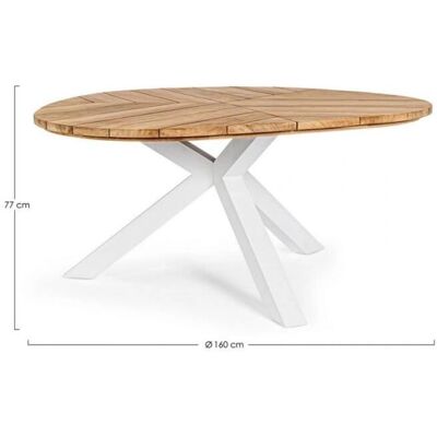Tavolo da esterno Palmdale di Bizzotto - Teak e alluminio - Bianco Tavolo da esterno Palmdale di Bizzotto - Teak e alluminio - Bianco