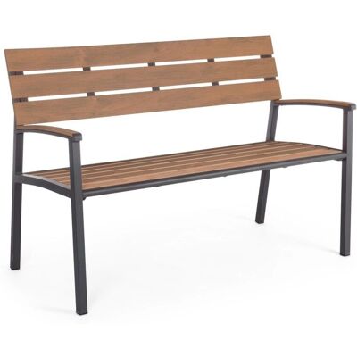 Banc de jardin Isak Bizzotto - Aluminium blanc et bois - 123x59x86 cm - Publicité Banc de jardin Isak Bizzotto - Aluminium blanc et bois - 123x59x86 cm - Publicité
