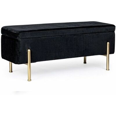 Banquette de rangement Irina Bizzotto - Effet velours - Noir - Publicité Banquette de rangement Irina Bizzotto - Effet velours - Noir - Publicité