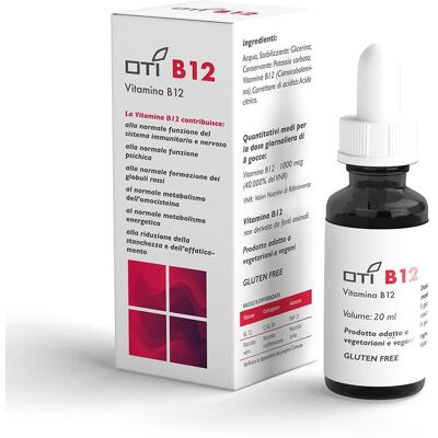 OTI B12 Vitamina B12 Gocce - Integratore per sistema nervoso & globuli rossi OTI B12 Vitamina B12 Gocce - Integratore per sistema nervoso & globuli rossi