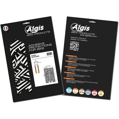 Algis - Texture Lines - Noir - Autocollants de protection de fourche - Publicité Algis - Texture Lines - Noir - Autocollants de protection de fourche - Publicité