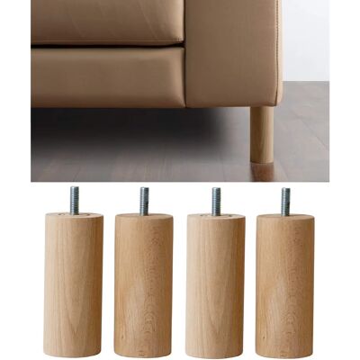 Pieds en Bois Naturel IPEA - 100mm Ensemble de 4 - Sofa, Lit, Armoire - Publicité Pieds en Bois Naturel IPEA - 100mm Ensemble de 4 - Sofa, Lit, Armoire - Publicité