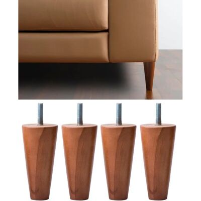 Pieds de Mobilier IPEA - Ensemble de 4 pieds en bois coniques - Publicité Pieds de Mobilier IPEA - Ensemble de 4 pieds en bois coniques - Publicité