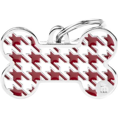 My Family - Medaglietta Style Pied de Poule Rosso Osso Grande My Family - Medaglietta Style Pied de Poule Rosso Osso Grande