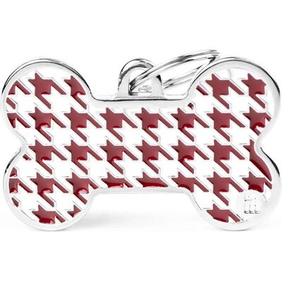 My Family - Medaglietta Style Pied de Poule Rosso Osso Grande My Family - Medaglietta Style Pied de Poule Rosso Osso Grande