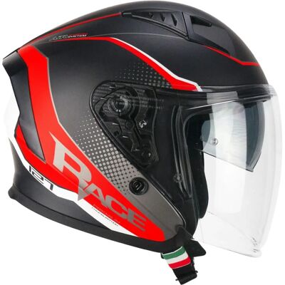 Casco Deep Race Grafito Rojo Opaco M - Casco de Moto Casco Deep Race Grafito Rojo Opaco M - Casco de Moto