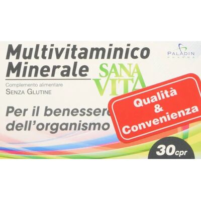Paladin Pharma Sanavita Multivitaminico Minerale - 30 Compresse - Integratore di Vitamine e Minerali Paladin Pharma Sanavita Multivitaminico Minerale - 30 Compresse - Integratore di Vitamine e Minerali
