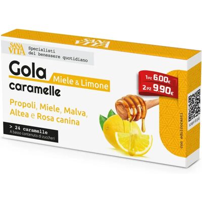 Sanavita Limone Miele Pastiglie per la Gola - Sollievo Sanavita Limone Miele Pastiglie per la Gola - Sollievo