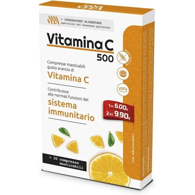 Sanavita Vitamina C 500 - Integratore per il sistema immunitario Sanavita Vitamina C 500 - Integratore per il sistema immunitario
