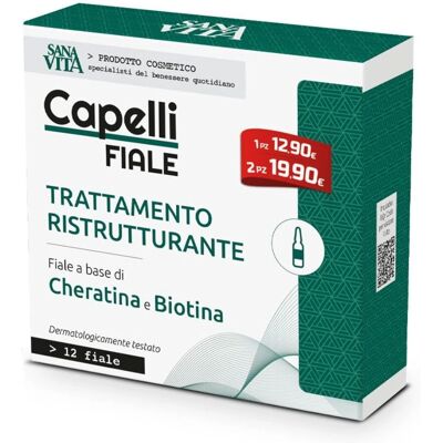 Siero Ricostruttore Capelli Sanavita - Cheratina & Biotina - 12 Fiale Siero Ricostruttore Capelli Sanavita - Cheratina & Biotina - 12 Fiale
