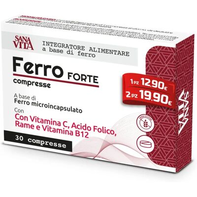 Sanavita Ferro Forte - Supporto cognitivo e immunitario - 30 compresse Sanavita Ferro Forte - Supporto cognitivo e immunitario - 30 compresse