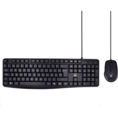 Conjunto Teclado e Mouse Ewent EW3006 - Preto, QWERTY em Espanhol Conjunto Teclado e Mouse Ewent EW3006 - Preto, QWERTY em Espanhol
