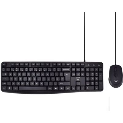 Ewent EW3007 Set de Teclado y Ratón QWERTY Negro para Oficina Ewent EW3007 Set de Teclado y Ratón QWERTY Negro para Oficina