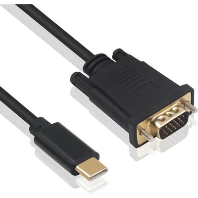 Adaptateur USB-C vers VGA Ewent EC1052 Noir 1,8 m - Publicité Adaptateur USB-C vers VGA Ewent EC1052 Noir 1,8 m - Publicité