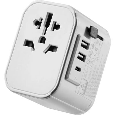 Ewent EW1475 Weiß Universal-Reiseadapter mit USB Ewent EW1475 Weiß Universal-Reiseadapter mit USB