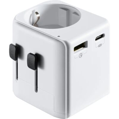 Ewent EW1472 Universal-Reiseadapter USB-C & A - Wandadapter Ewent EW1472 Universal-Reiseadapter USB-C & A - Wandadapter