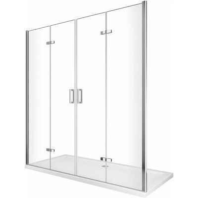 Porta doccia pieghevole Giorgy - 4 ante, 190cm, cromo trasparente Porta doccia pieghevole Giorgy - 4 ante, 190cm, cromo trasparente