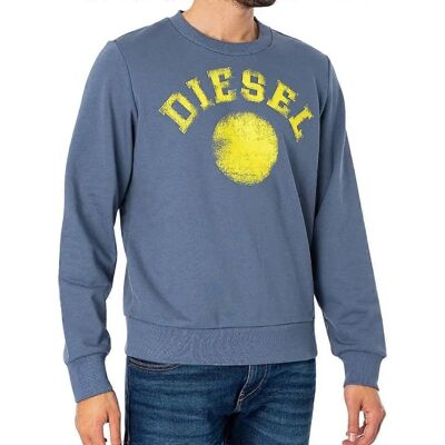 Blauwe Sweatshirt met Diesel Distressed Dot Logo - Sweatshirt Blauwe Sweatshirt met Diesel Distressed Dot Logo - Sweatshirt
