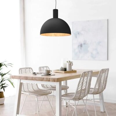 Lumicom Zenit Lampada a sospensione - Metallo Nero/Oro Foglia, 40cm Lumicom Zenit Lampada a sospensione - Metallo Nero/Oro Foglia, 40cm