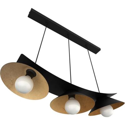 Lumicom Miller Lámpara de Techo - Metal, Negro / Hoja Dorada, 70cm Lumicom Miller Lámpara de Techo - Metal, Negro / Hoja Dorada, 70cm