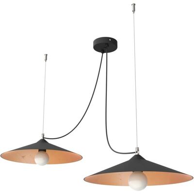 Lumicom Colombo Lámpara de Techo - 2E27, 42W, Metal, Negro Mate / Cobre, 40cm Lumicom Colombo Lámpara de Techo - 2E27, 42W, Metal, Negro Mate / Cobre, 40cm