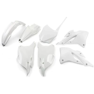 Kit de Plastiques UFO Kawasaki KX 85 - Blanc - Motocross & Enduro - Publicité Kit de Plastiques UFO Kawasaki KX 85 - Blanc - Motocross & Enduro - Publicité