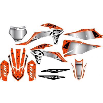 Kit di adesivi Ufo Ktm Exc-f 250 Arancione Fluo - Kit di adesivi per motocicletta Kit di adesivi Ufo Ktm Exc-f 250 Arancione Fluo - Kit di adesivi per motocicletta