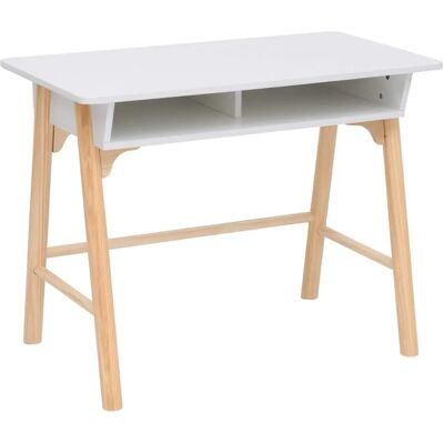 Bureau pour enfants Rebecca Meryta - 70x90x50 MDF Pin Blanc Marron - Bureau d'enfant - Publicité Bureau pour enfants Rebecca Meryta - 70x90x50 MDF Pin Blanc Marron - Bureau d'enfant - Publicité