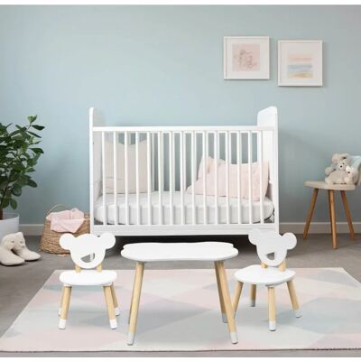 Set de Muebles Infantiles Mobili Rebecca Pino Blanco - Mesa y 2 Sillas Set de Muebles Infantiles Mobili Rebecca Pino Blanco - Mesa y 2 Sillas