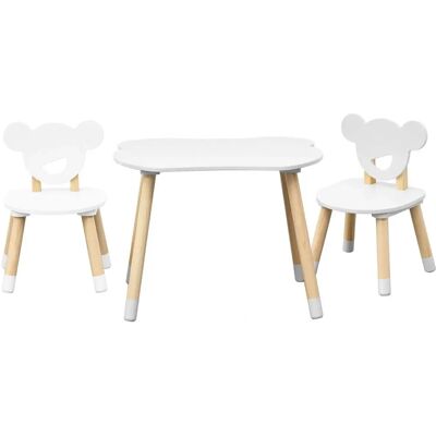 Set de Muebles Infantiles Mobili Rebecca Pino Blanco - Mesa y 2 Sillas Set de Muebles Infantiles Mobili Rebecca Pino Blanco - Mesa y 2 Sillas