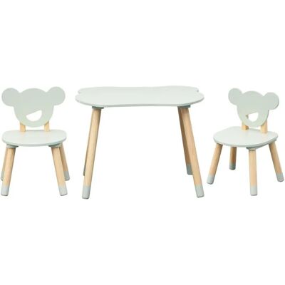 Ensemble Table et Chaises pour Enfants Rebecca Mobili - Vert eau & Marron - Publicité Ensemble Table et Chaises pour Enfants Rebecca Mobili - Vert eau & Marron - Publicité
