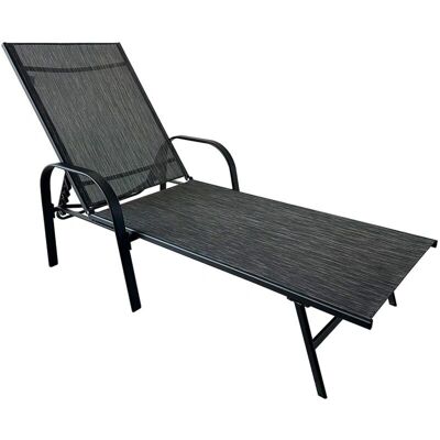 Rebecca Mobili - Gartenliege - Dunkelgrau - 95x195x69 cm Rebecca Mobili - Gartenliege - Dunkelgrau - 95x195x69 cm