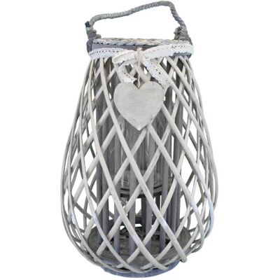 Milani Home Lanterna Bianca - Decorazione in Rattan Ecologico per Interni/Esterni Milani Home Lanterna Bianca - Decorazione in Rattan Ecologico per Interni/Esterni