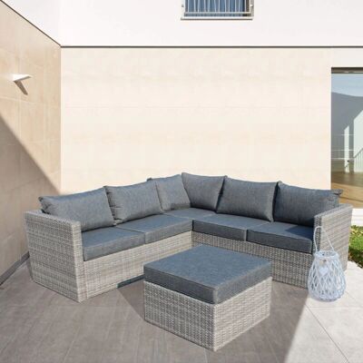 Milani Home AGRIGENTUM - Set salotto angolare da giardino - fibra sintetica resistente Milani Home AGRIGENTUM - Set salotto angolare da giardino - fibra sintetica resistente