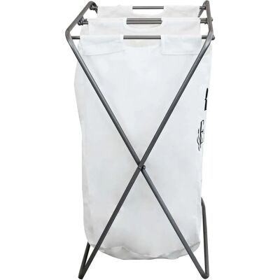Milani Home Cesto Porta Biancheria Doppio - Stile Moderno, Bianco, 64x80.5x43cm Milani Home Cesto Porta Biancheria Doppio - Stile Moderno, Bianco, 64x80.5x43cm
