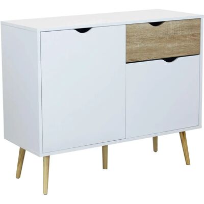 Milani Home Credenza - Mobile in legno moderno - Bianco - 99x39x82cm Milani Home Credenza - Mobile in legno moderno - Bianco - 99x39x82cm