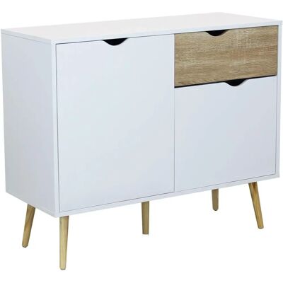 Milani Home Credenza - Mobile in legno moderno - Bianco - 99x39x82cm Milani Home Credenza - Mobile in legno moderno - Bianco - 99x39x82cm